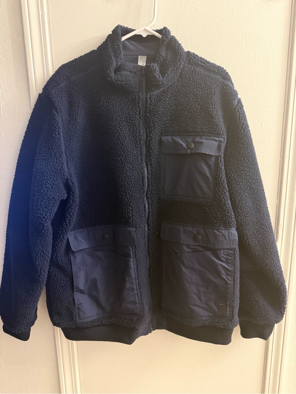 Navy Sherpa Utility Shirt Jacket